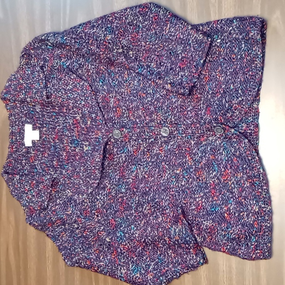 Christopher & Banks Multi Colored Knitted 3/4 Sleeve Jacket Size S